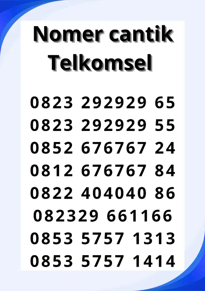 NOMER CANTIK TELKOMSEL , SERIAN TRIPLE  ABABAB