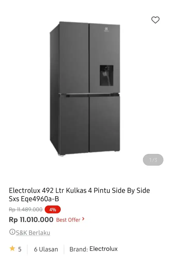 Kulkas electroluk 4 pintu