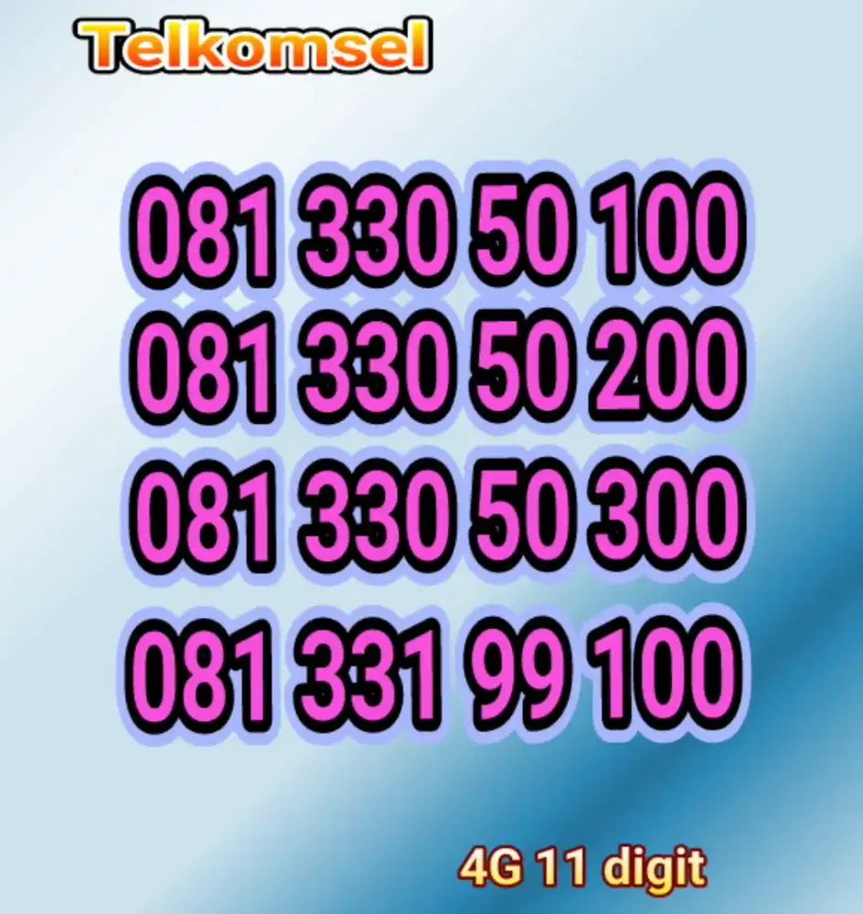 Nomer cantik simpati 11digit ratusan rapi