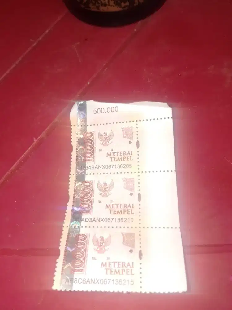 3 lembar materai masih baru