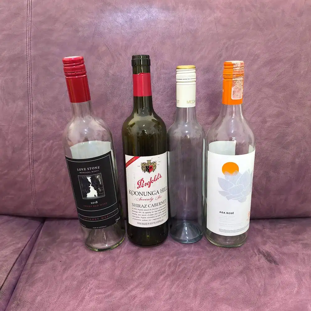 Botol Wine Kosong Bermerek Lokal Internatioanl