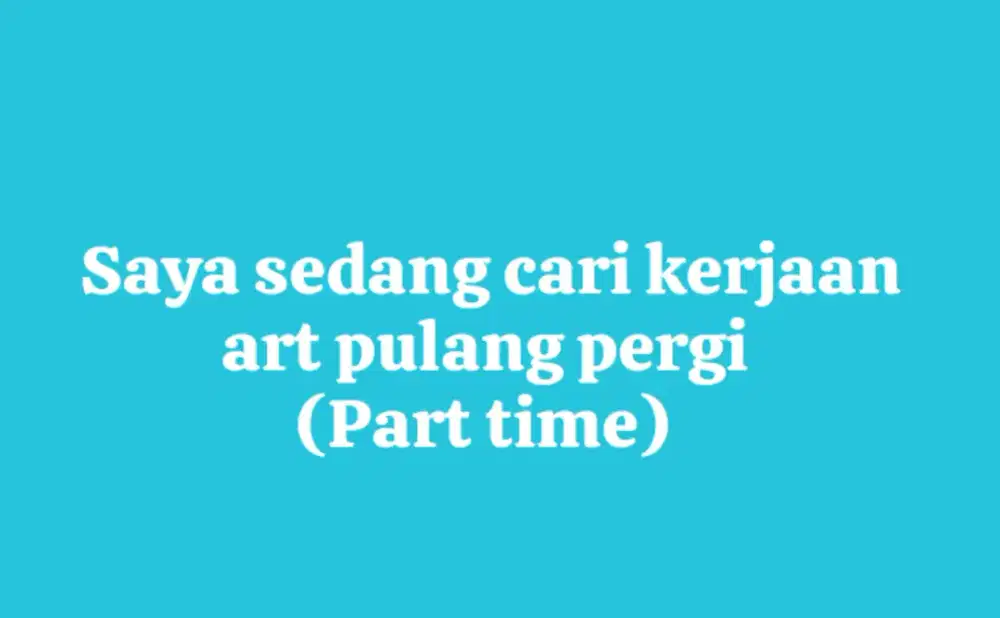 Cari kerja art pulang pergi