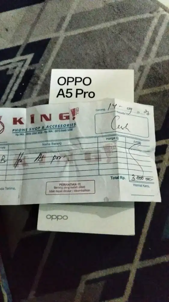 Hp Oppo a5pro ram 8/256