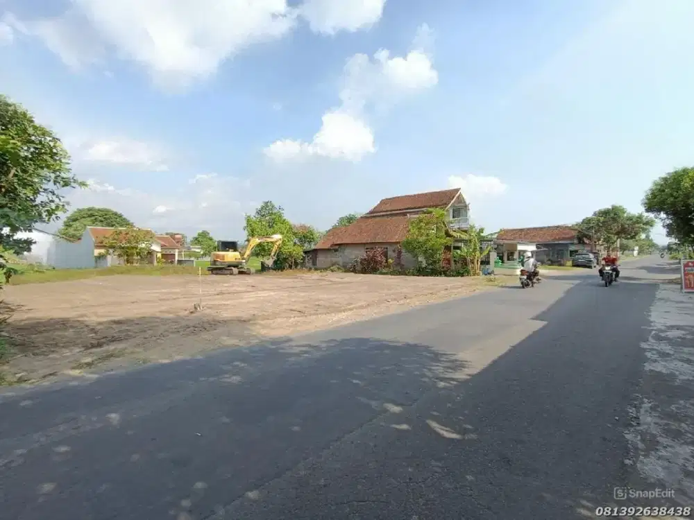Tanah Sleman Jogja Berbah 6 Menit Jl Jogja Solo SHM Cocok Rumah atau Kos