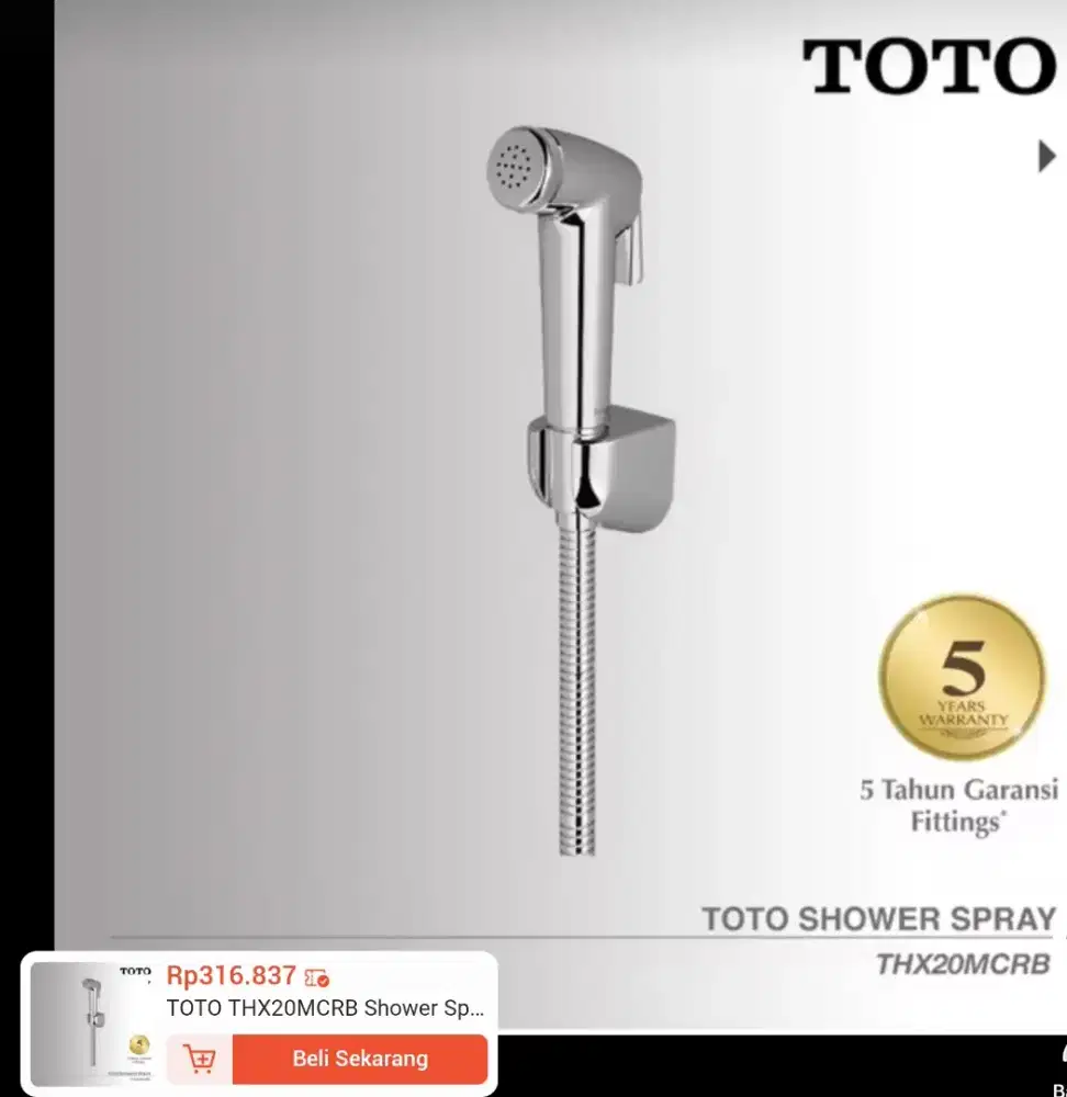 Dijual jet shower berserta selang nya merek TOTO