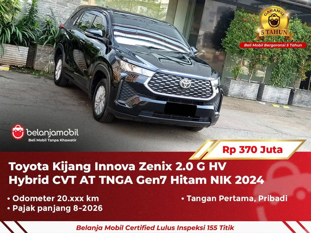 [ GARANSI 5TH ] Toyota Kijang Innova Zenix 2.0 G Hybrid AT 2024/2025