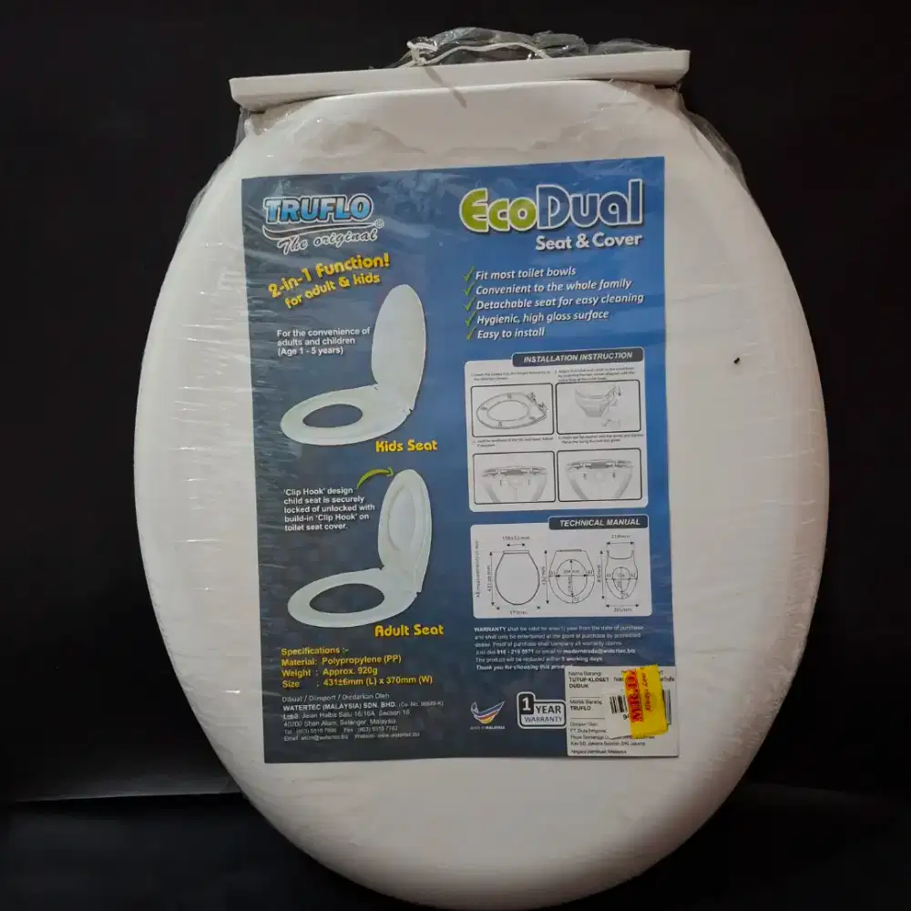 HARGA PROMO: Tutupan Kloset, Truflo Eco Dual Seat & Cover