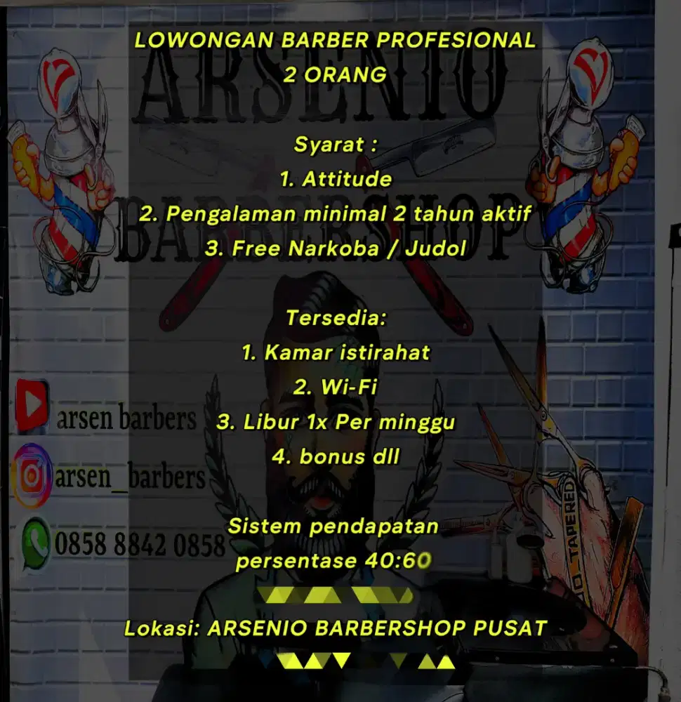 Lowongan barber tukang cukur barbershop