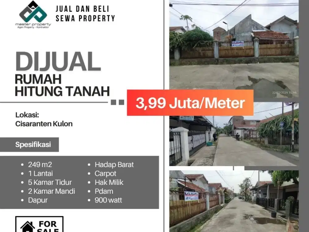 Jual cepat hitung tanah di Komplek Cisaranten Kulon Arcamanik Bandung