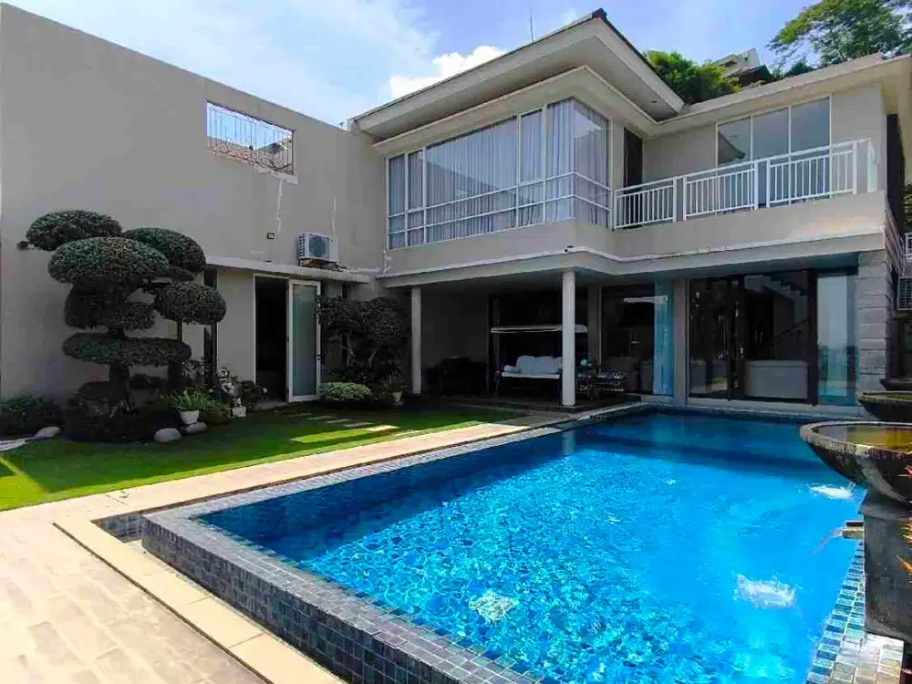rumah mewah, cluster eksklusif citrasun garden bukitsari dekat undip dan tol tembalang, kolam renang pribadi dan view pemandangan