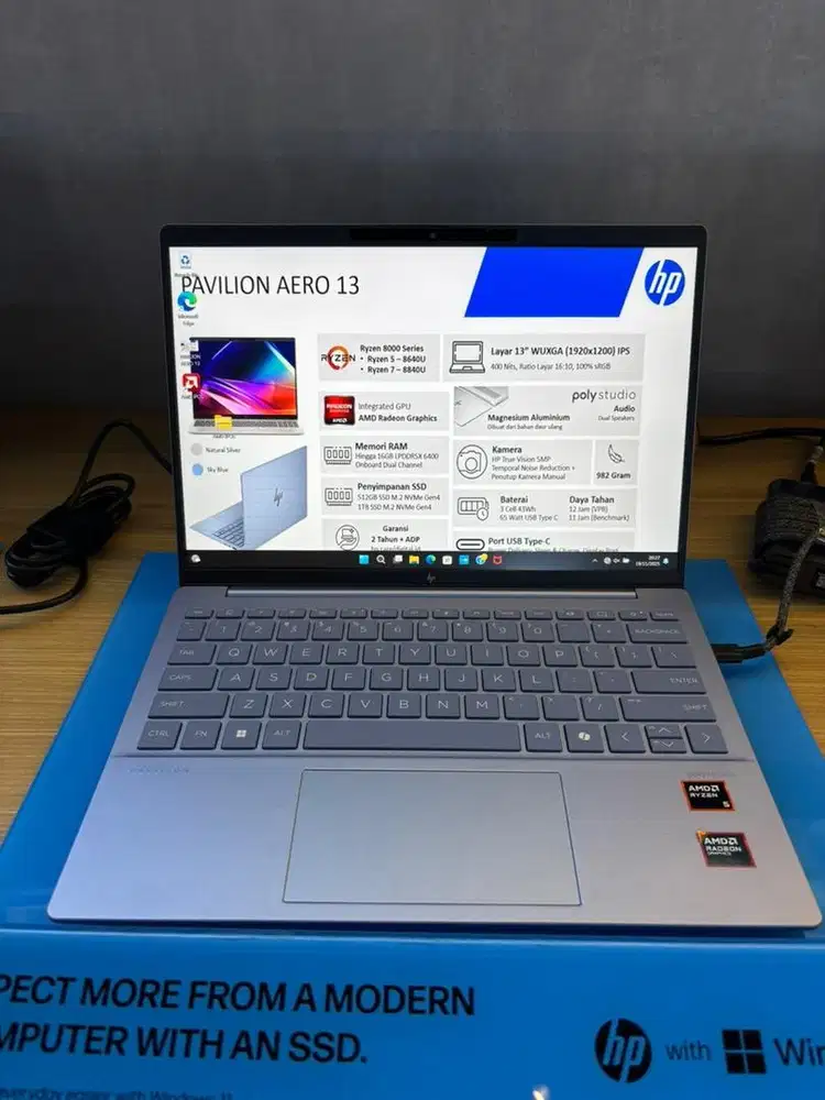 CICILAN HP AERO AMD RYZEN 7 16 Gb /1TB PROMO BUNGA RINGAN