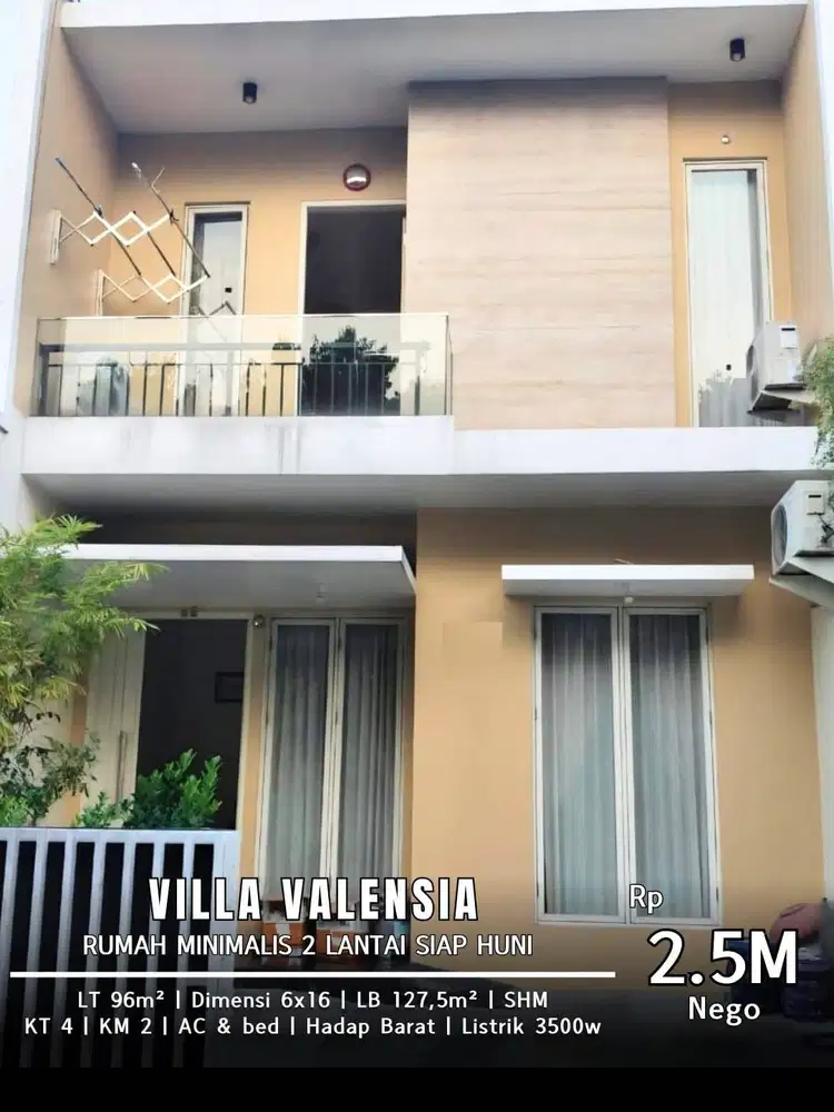 Dijual Rumah Pakuwon Indah Villa Valensia Minimalis 2 Lantai Siap Huni