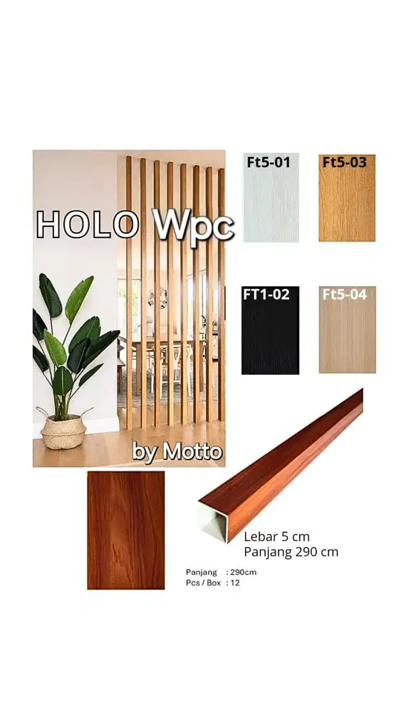 Partisi Hollow PVC 2,9m - Kisi Kisi Sekat Ruangan Indoor 5cm x 5cm