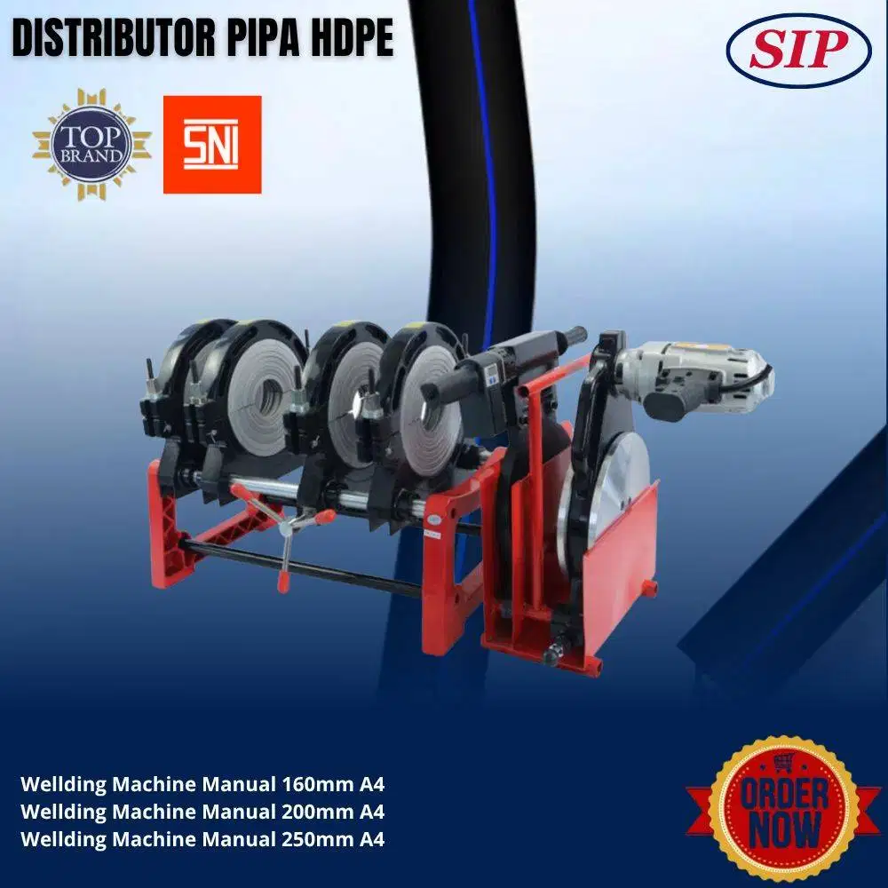 Mesin Pemanas Pipa Hdpe Manual Welding Machine 160mm - 200mm A4 AMD