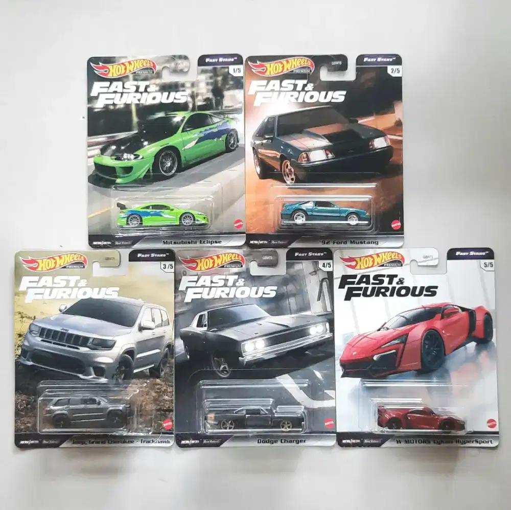 Hot Wheels Premium Fast & Furious Set 5pcs