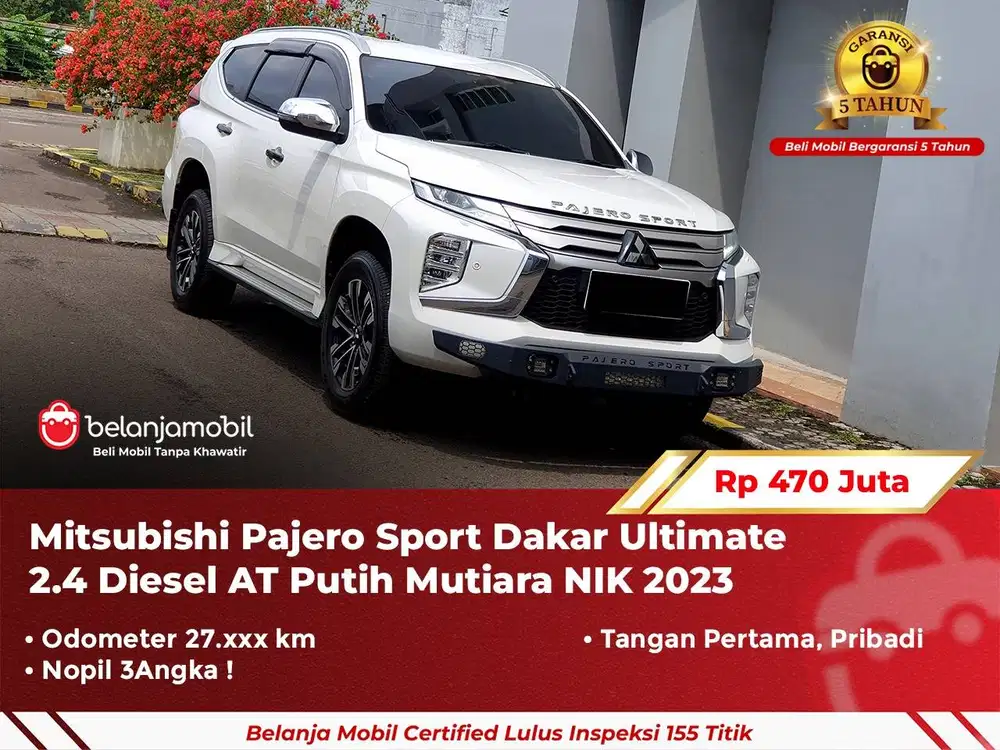 [GARANSI 5TH] Pajero Sport Dakar Ultimate Diesel 2023 2024 Putih