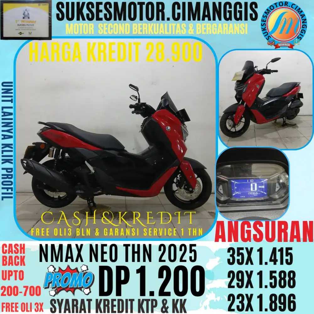 DP 1.2 NMAX NEO BERGARANSI, SERVICE 1 THN FREE OLI3BLN