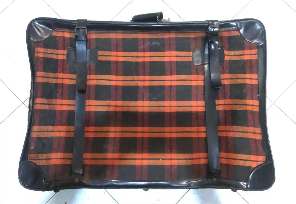 Koper Jadul Vintage Kombinasi kulit Kain