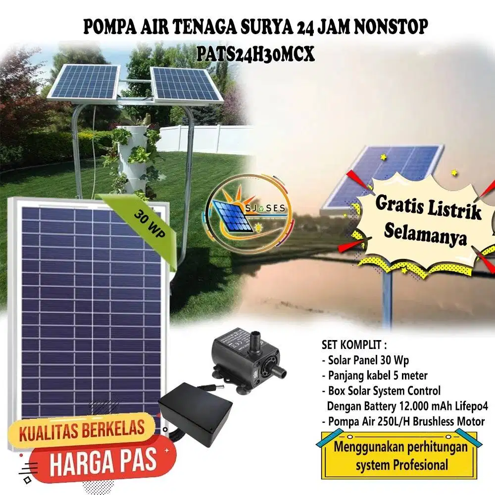 Pompa Air Tenaga Surya 24 Jam Plus Aerator