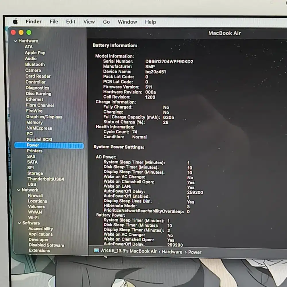 Laptop Macbook Air Early 2015 8/256