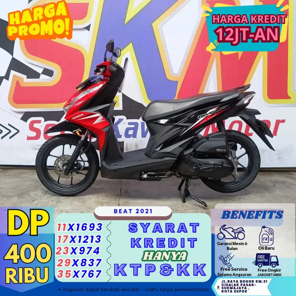 DP 400rb bawa pulang beat cbs 2021 bekas rasa baru