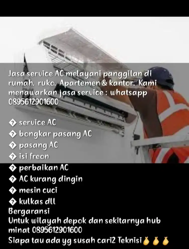 Jasa pasang AC,Nyuci AC,tambah freon dll