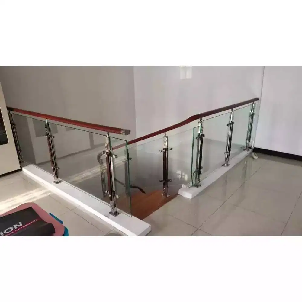 reling kaca dan balkon pegangan stenlis