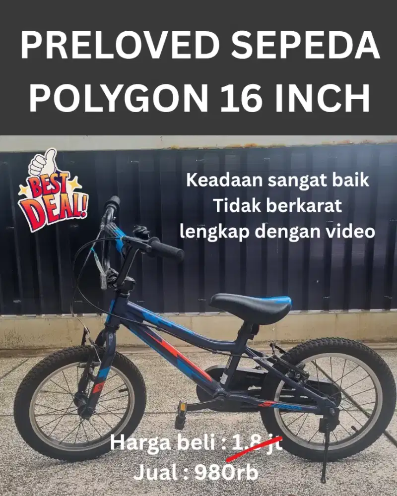 PRELOVED SEPEDA POLYGON ANAK 16 INCH