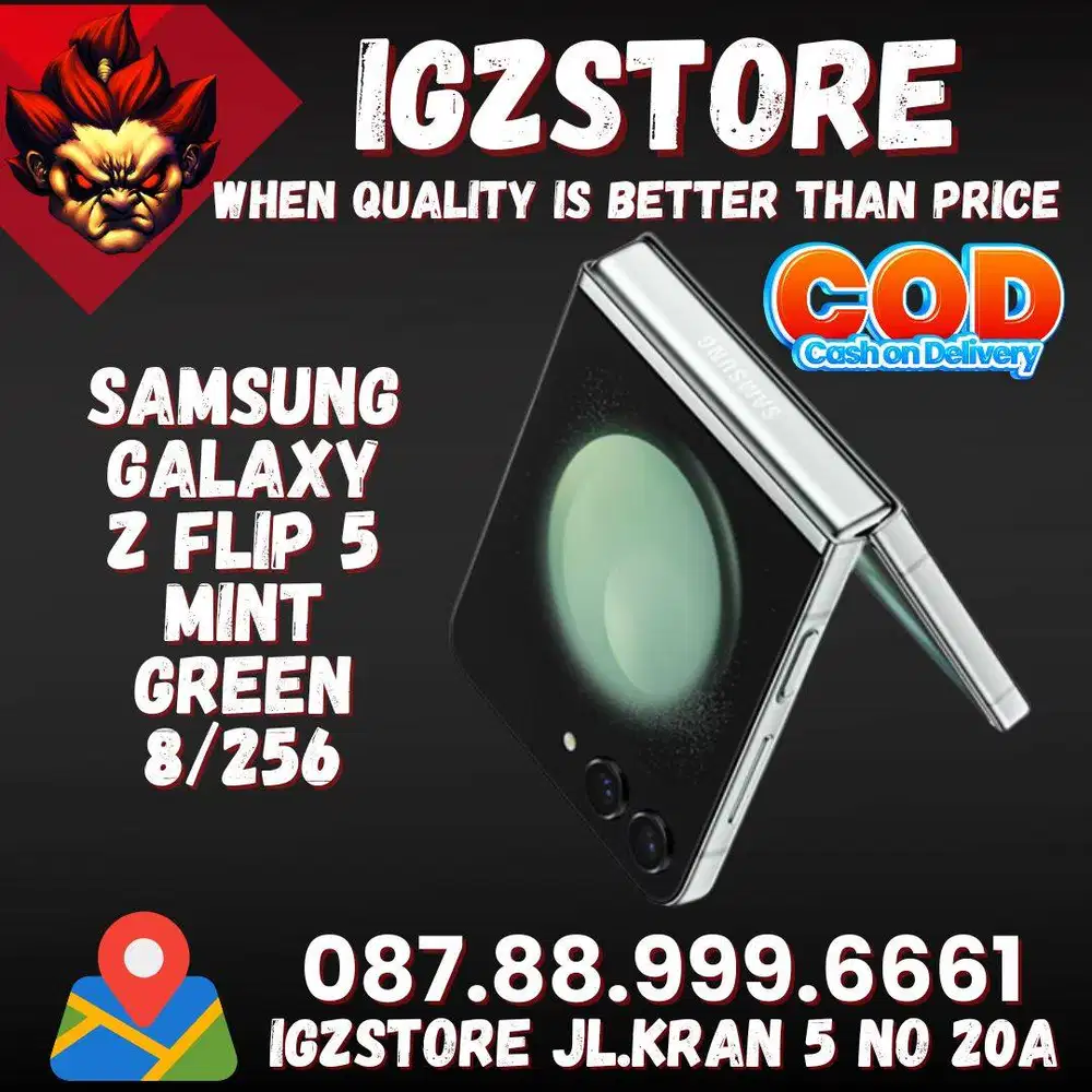 Samsung Z FLIP 5 8/256 Mint Green SEIN Fullset Super Mulus No Minus