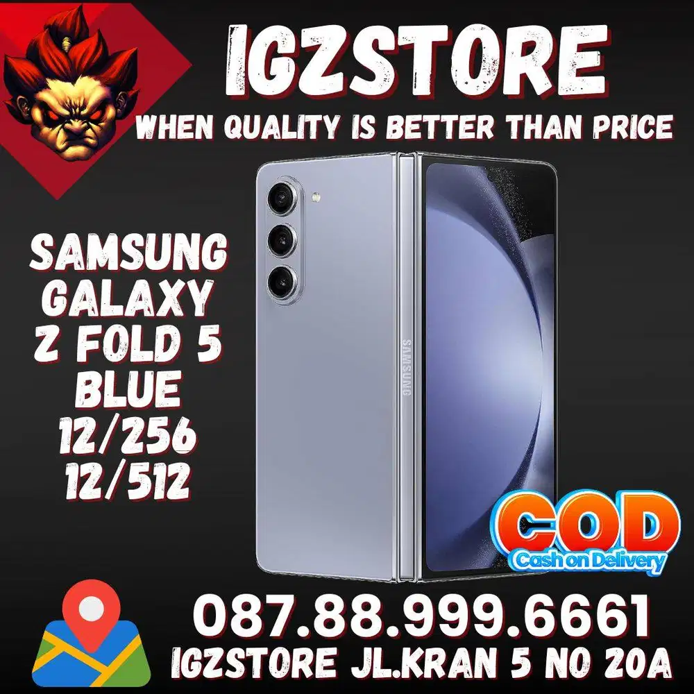 Samsung Z FOLD 5 12/256/512 Blue SEIN Fullset Super Mulus No Minus