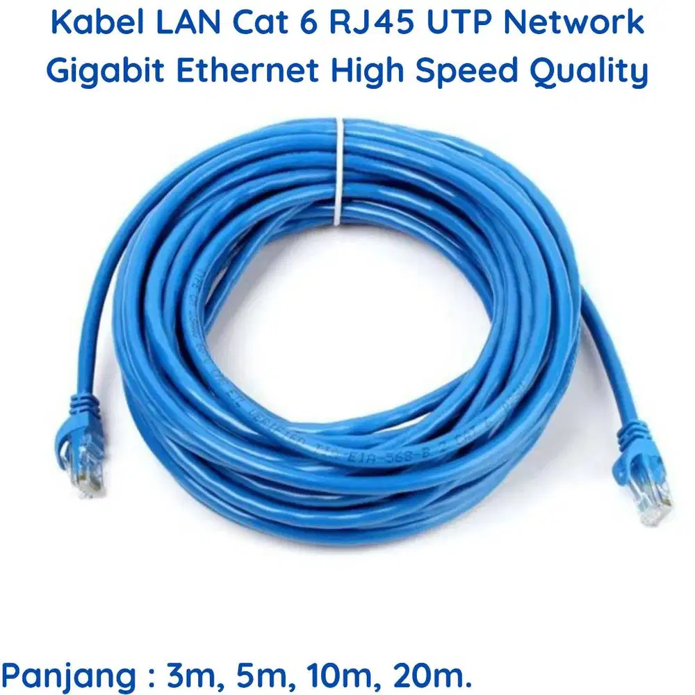 Kabel LAN Cat 6 RJ45 UTP Cat6 Konektor RJ45 Plug Langsung Siap Pakai