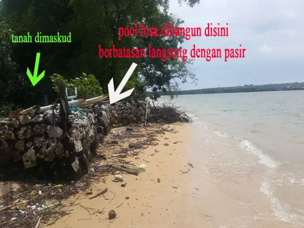 TANAH 1.235m2 BEACHFRONT TANJUNG BENOA, UNBLOCK SUNSET VIEW & JLN TO, HARGA THE BEST