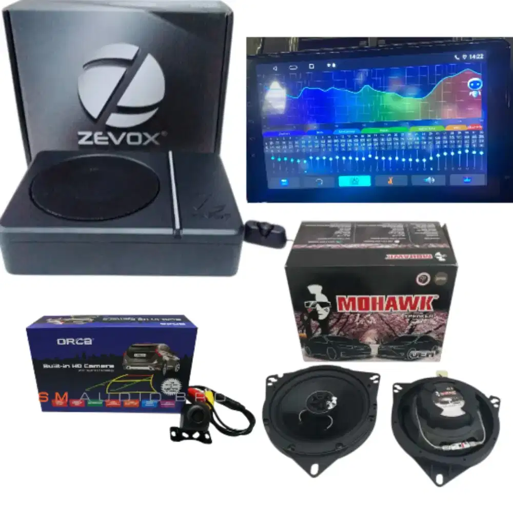 1 Set Audio Zevox Subwoofer Kolong, 2 way Speaker Mohawk ,Orca HU 9988