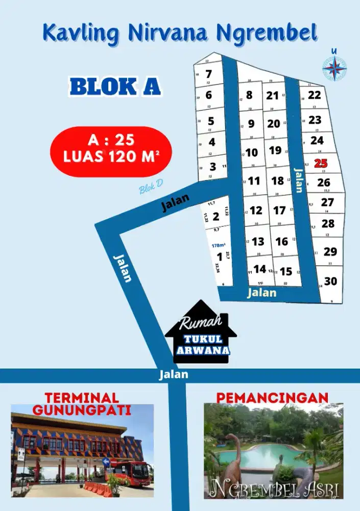 Kavling shm ready siap huni sebelah perkampungan warga dekat polres