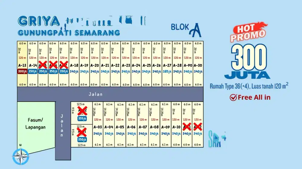 PROMO AKHIR TAHUN RUMAH MODERN KOTA SEMARANG BAYAR 2 KALI TANPA BUNGA