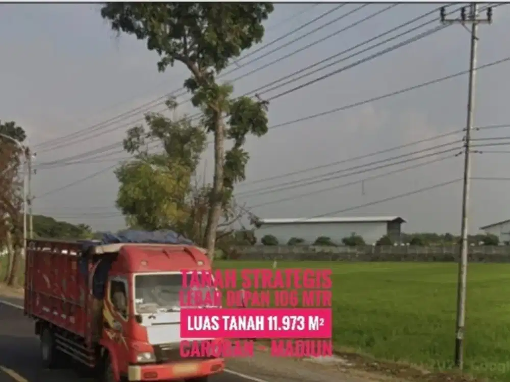 (L) Tanah Zona Industri LD 106 mtr, dpn Exit TOL Caruban MADIUN, Bagus
