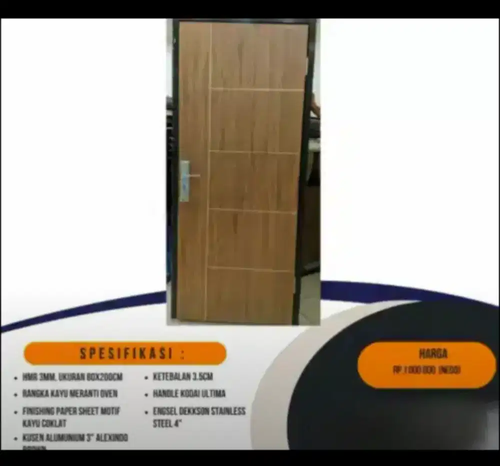 Jual murah pintu dan kusen alumunium ukuran 80 x 200 cm