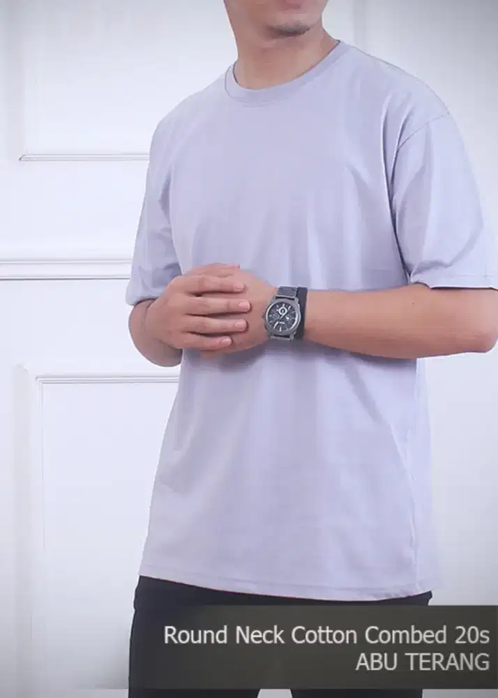 Kaos Polos Abu Terang Cotton Combed 20S Allsize