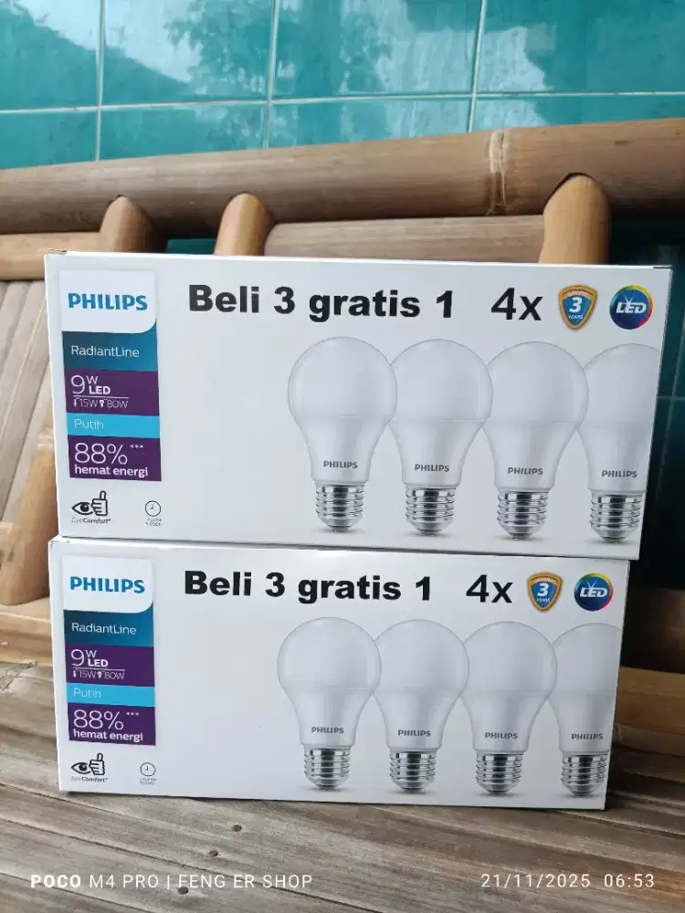 Lampu LED Philips 9watt isi 4 ( COD Kulonprogo )