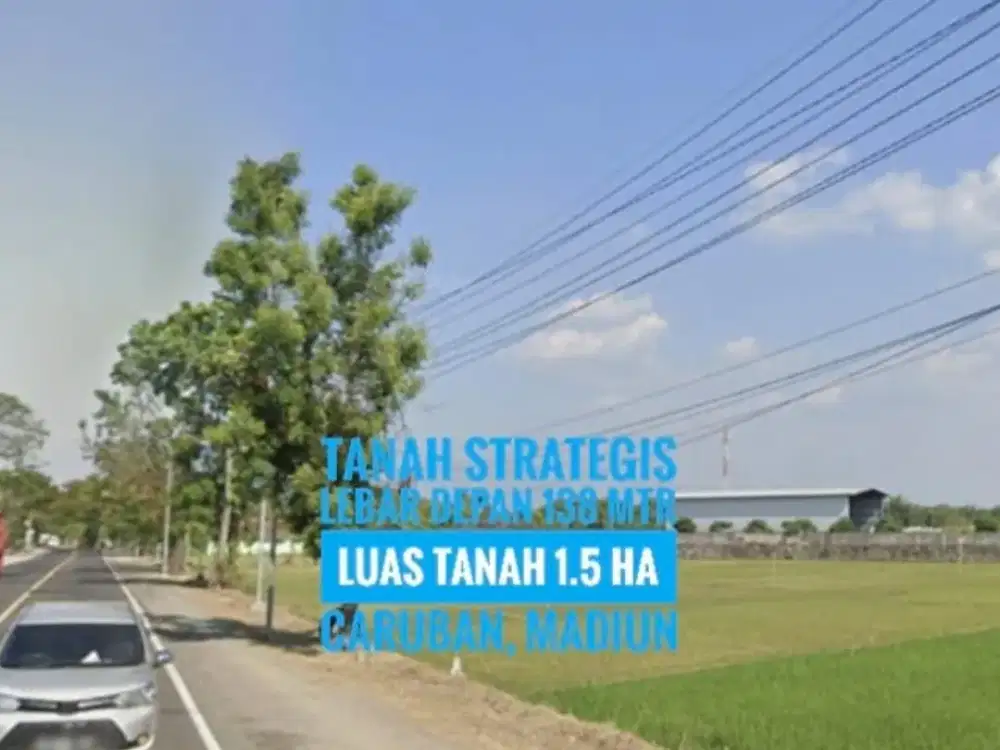 Tanah Zona Industri LD 138 mtr, Dekat Gerbang TOL Caruban MADIUN, Lokasi Strategiss