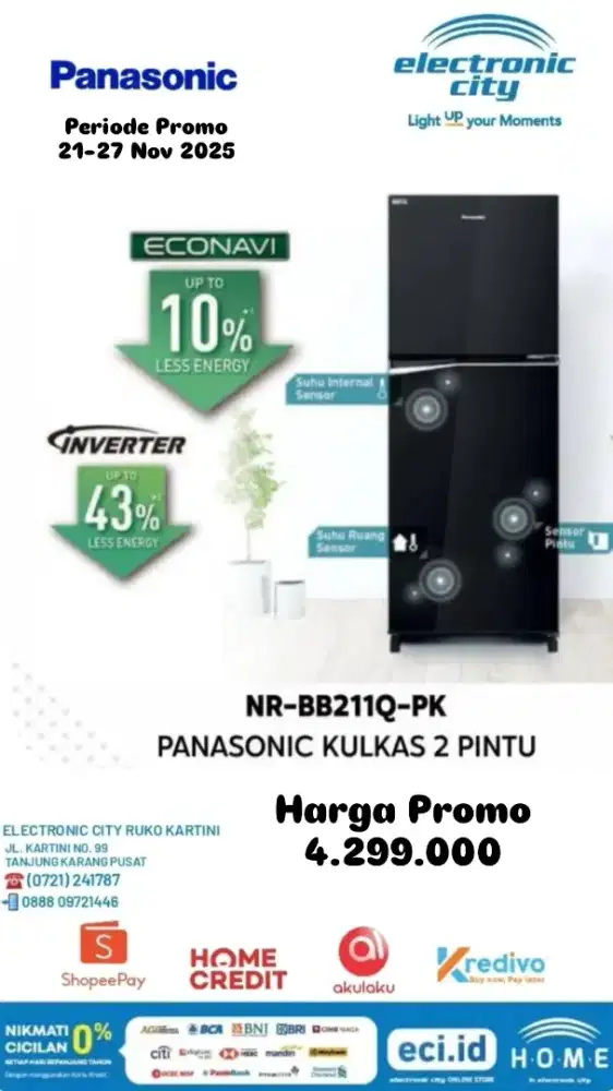 Promo kulkas panasonic at electronic city