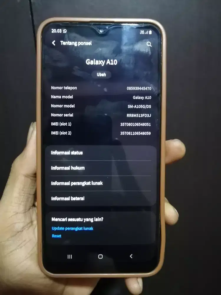 Samsung galaxy A10 No Minus