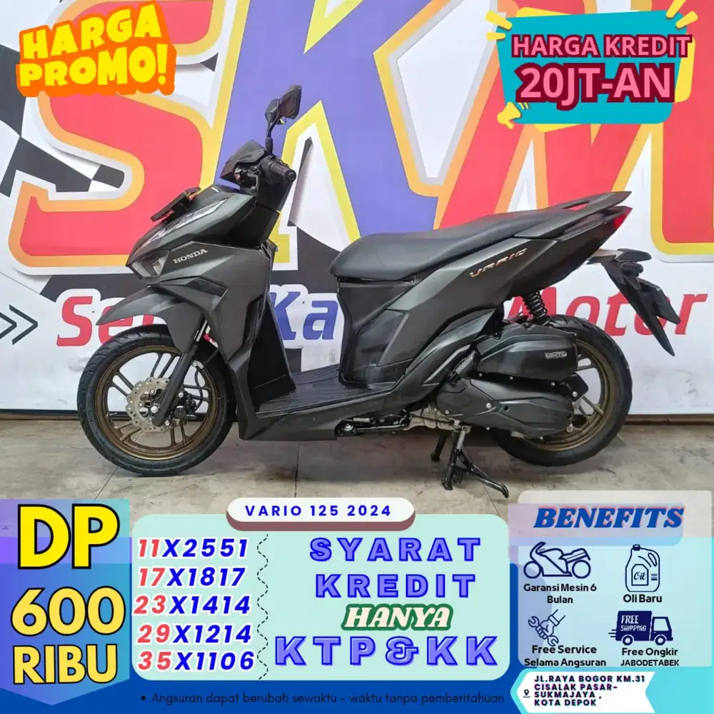 GEBYAR DP 600K Honda Vario125 th 2024 cash/credit