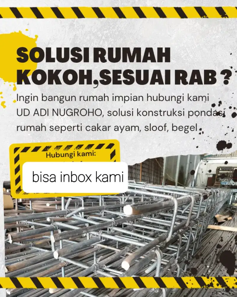 Rancangan cakar ayam besi beton begel kolom praktis