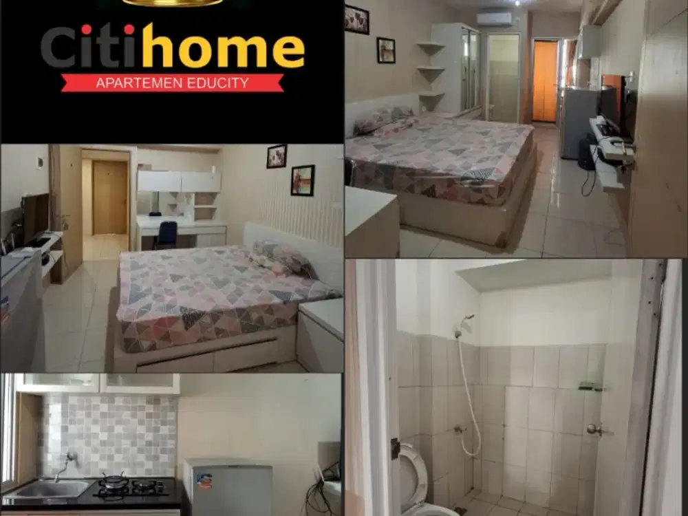 menyewakan apartemen educity 1br bulanan bycitihome