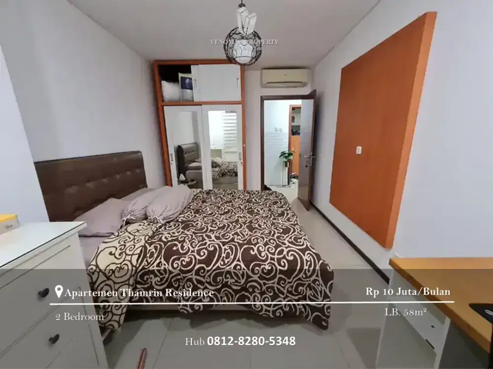 Disewakan Apartement Thamrin Residence 2BR Full Furnished Lantai Sedang