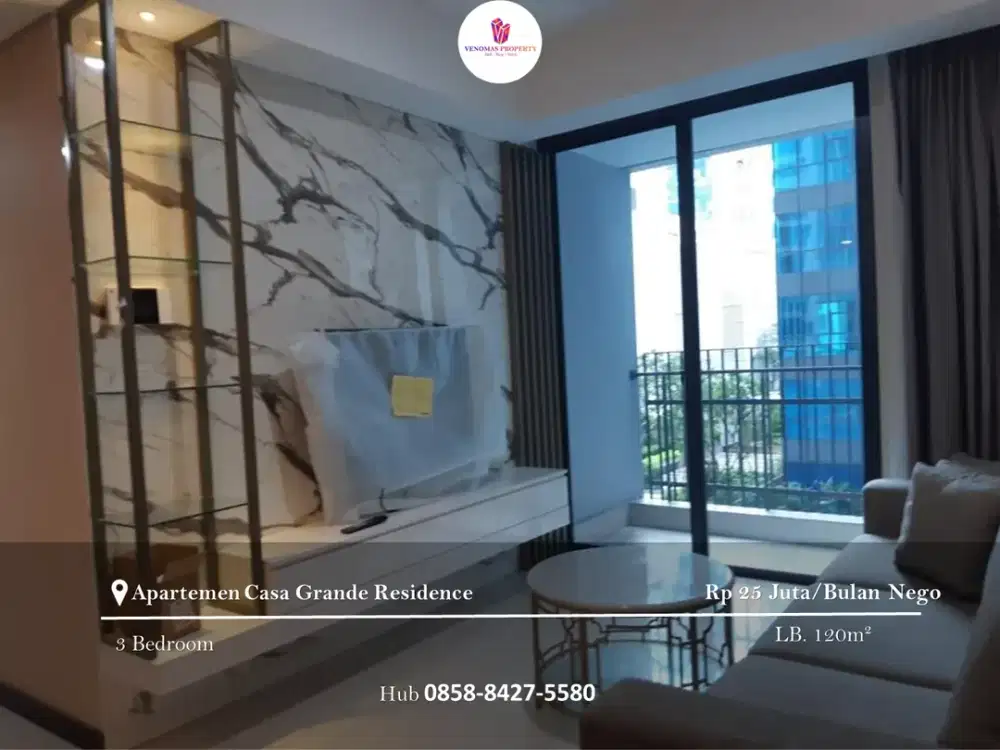 Disewakan Apartemen Casa Grande Residence 3BR Full Furnished