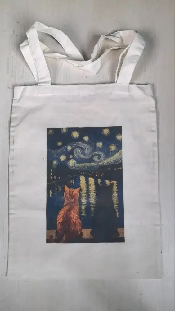 Tote Bag Lukisan Van Gogh Starry Night Versi Kucing - HSC 2025