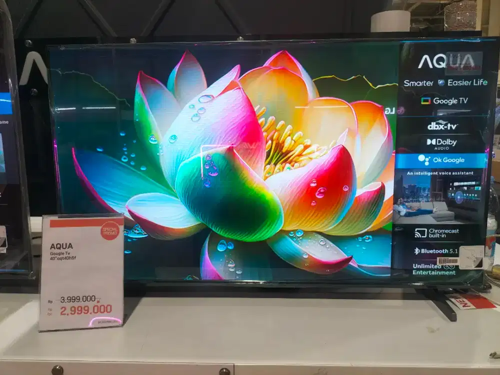 Promo Aqua Google Tv 40 aqt40h5f bisa dicicil cukup pake KTP