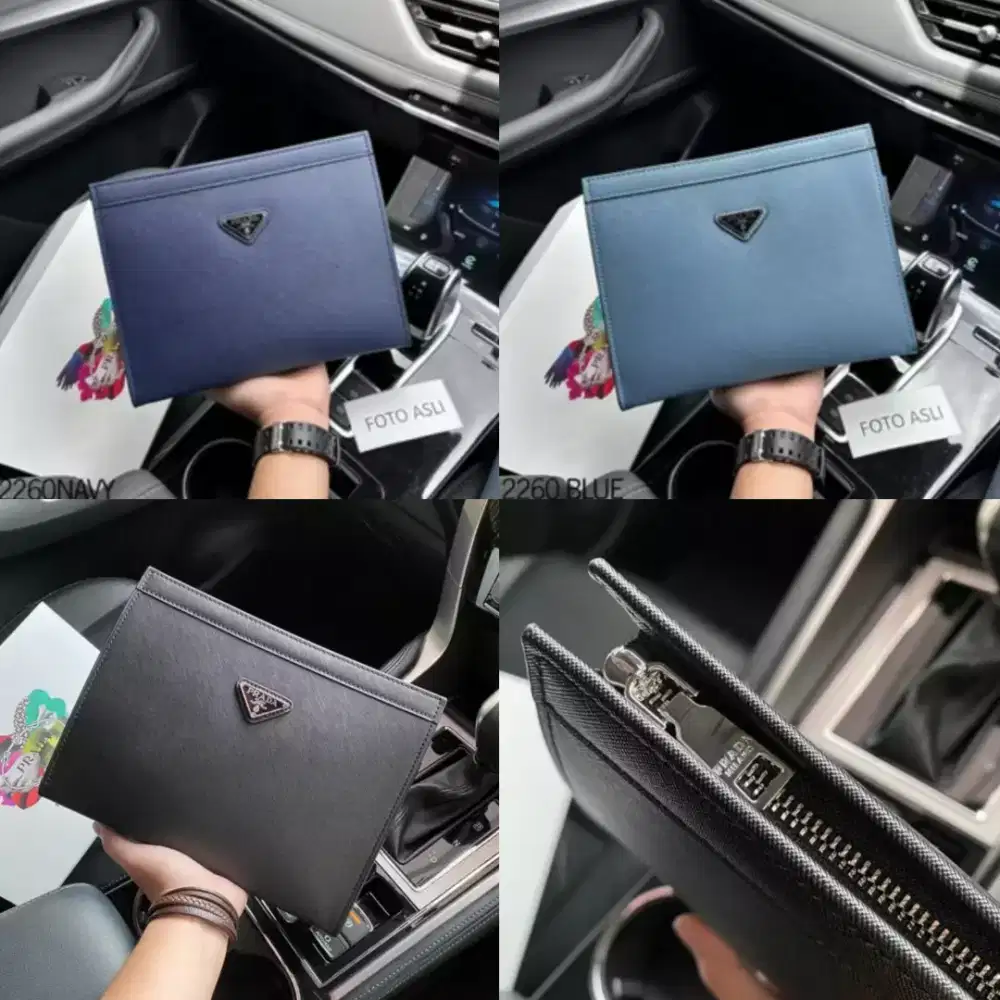 Clutch Prada Men Pouch Handbag Pria